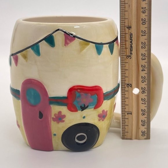 Camper Trailer - " see the world ", [3-D] Ceramic Coffee Cup Mug, VINTAGE‎ 4.5" - Picture 4 of 5